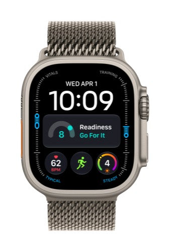 Apple Watch Ultra 4 GPS + Cellular 49mm Natural Titanium Case with Natural Titanium Milanese Loop - M