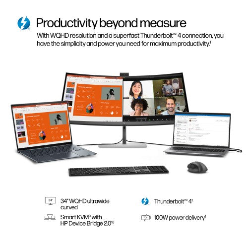 HP Series 7 Pro 34 inch WQHD Conferencing Monitor - 734pm