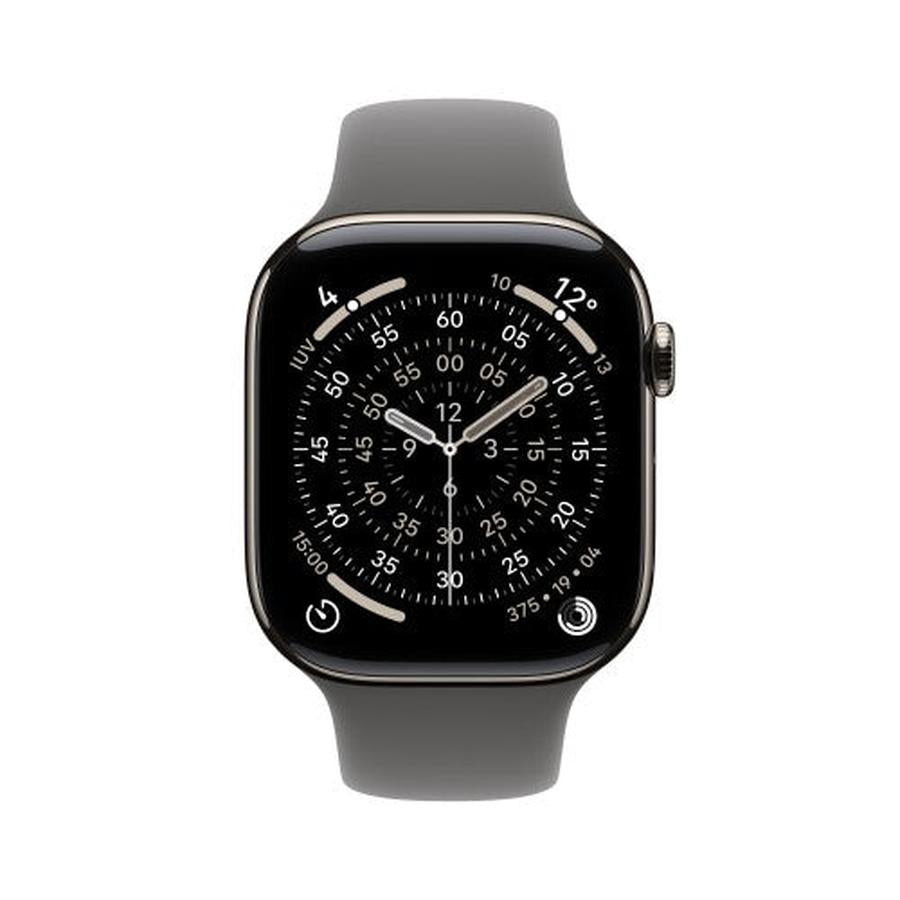 Apple Watch Series 11 GPS + Cellular 42mm Natural Titanium Case with Stone Grey Sport Band - M/L - GKN Direct