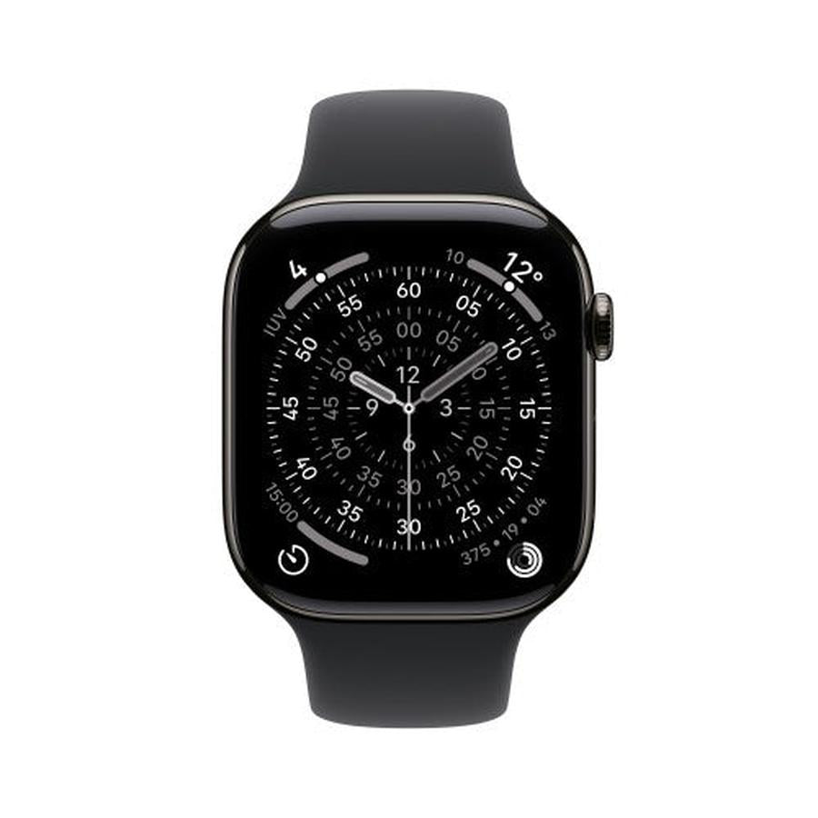 Apple Watch Series 11 GPS + Cellular 42mm Slate Titanium Case with Black Sport Band - M/L - GKN Direct