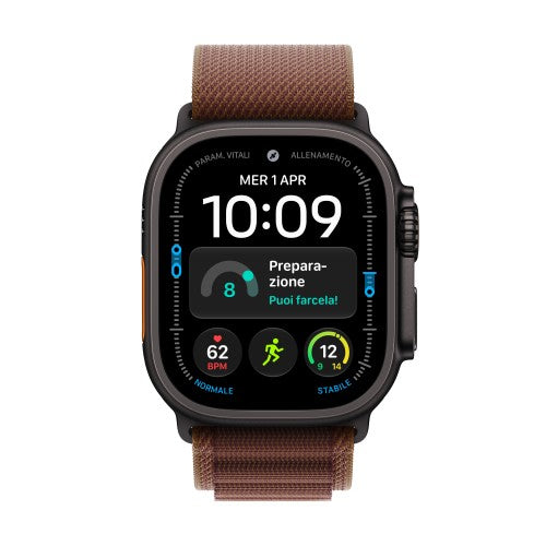 Apple Watch Ultra 4 GPS + Cellular 49mm Black Titanium Case with Burgundy Alpine Loop - M