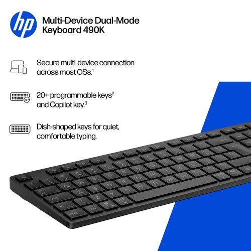 HP 490K Multi-Device Dual-Mode Keyboard