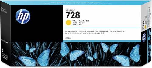 HP F9K15A/728 Ink cartridge yellow 300ml for HP DesignJet T 730/830