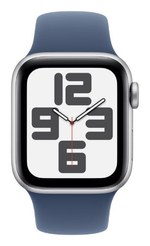 Apple Watch SE GPS 40mm Silver Aluminium Case with Denim Sport Band - S/M