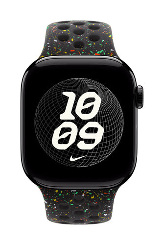 Apple MGAF4ZM/A smart wearable accessory Band Black Aluminium, Fluoroelastomer