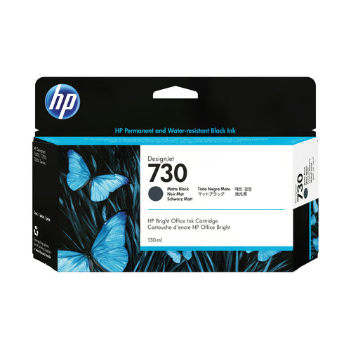 HP P2V65A/730 Ink cartridge black matt 130ml for HP DesignJet T 1600/1700/940