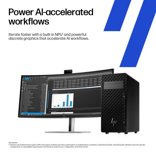HP Z2 Tower G1i Intel Core Ultra 7 265 32 GB DDR5-SDRAM 1 TB SSD NVIDIA RTX A400 Windows 11 Pro Workstation AI Workstation, AI PC Black