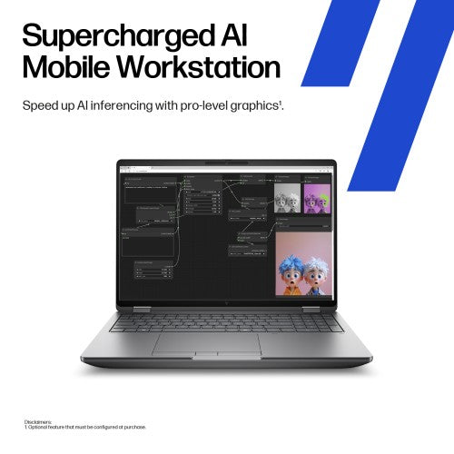 HP ZBook Fury G1i Intel Core Ultra 9 285HX Mobile workstation 40.6 cm (16") 2.5K 32 GB DDR5-SDRAM 1 TB SSD NVIDIA RTX PRO 3000 Blackwell Wi-Fi 7 (802.11be) Windows 11 Pro AI Workstation, AI PC Silver