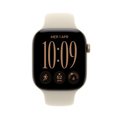 Apple Watch Series 12 GPS 46mm Light Gold Aluminium Case with Sand Sport Band - M/L