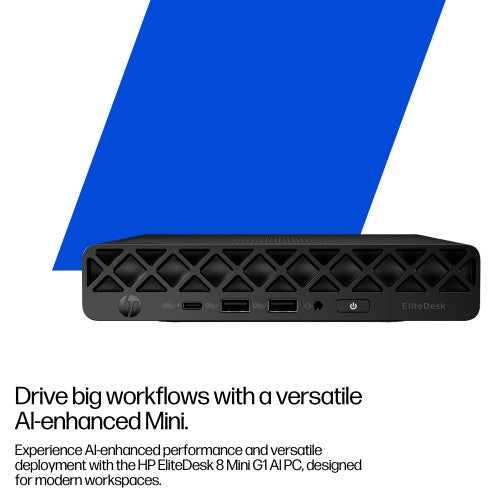 HP EliteDesk 8 Mini G1i Intel Core Ultra 5 235T 16 GB DDR5-SDRAM 512 GB SSD Windows 11 Pro Mini PC AI PC Black