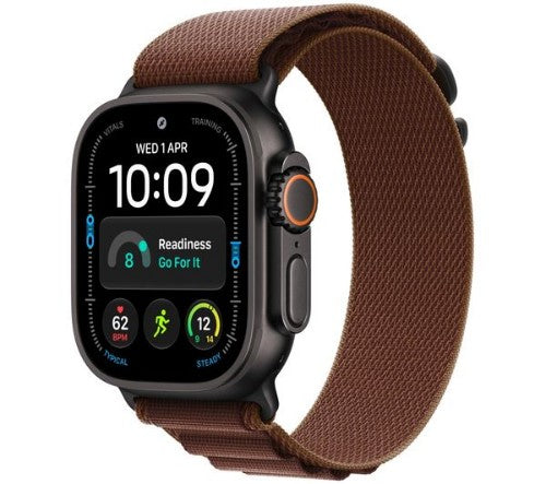 Apple Watch Ultra 4 GPS + Cellular 49mm Black Titanium Case with Burgundy Alpine Loop - L