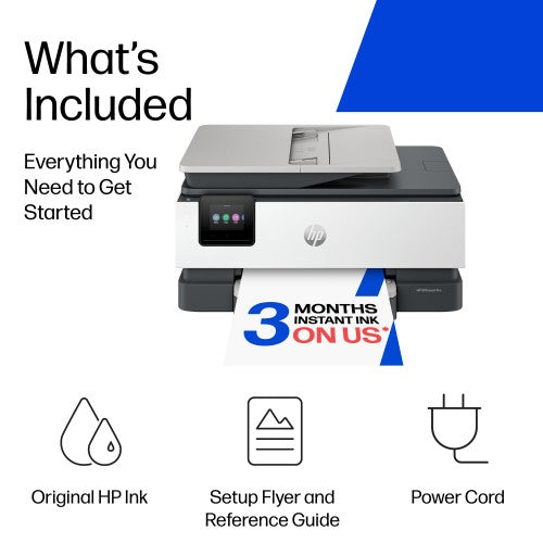 HP OfficeJet Pro 8125e Wireless All-in-One Color Printer, Instant Ink; Two-sided printing