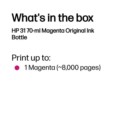 HP 1VU27AE/31 Ink bottle magenta, 8K pages 70ml for HP Smart Tank Plus 555/Wireless 455/7005