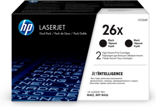 HP CF226XD/26X Toner cartridge high-capacity twin pack, 2x9K pages ISO/IEC 19752 Pack=2 for HP LaserJet M 402/e