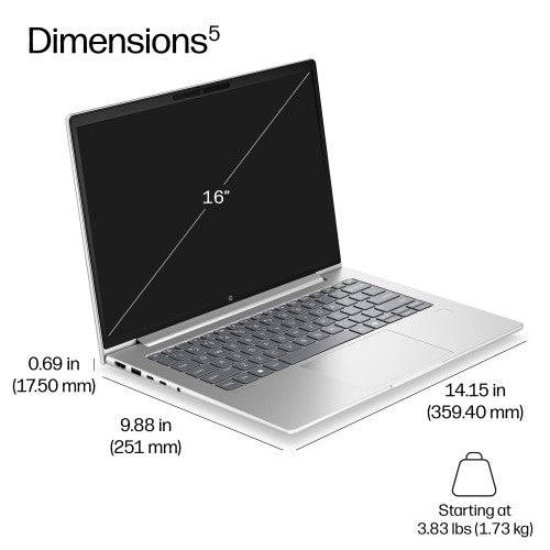 HP ProBook 4 G2i 16 inch Notebook Next Gen AI PC Wolf Pro Security Edition Copilot+ PC Intel Core Ultra 7 Laptop 40.6 cm (16") WUXGA 16 GB DDR5-SDRAM 512 GB SSD Wi-Fi 7 (802.11be) Windows 11 Pro Silver