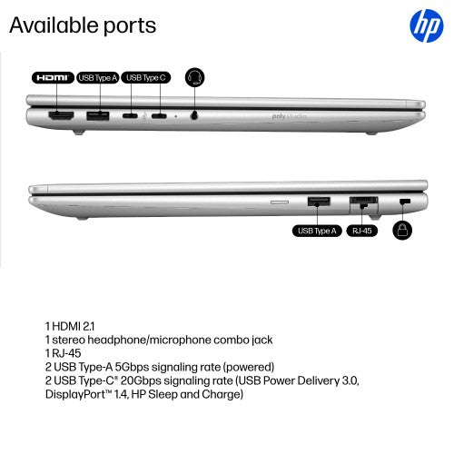 HP ProBook 4 G1i AI Wolf Pro Security Edition Intel Core Ultra 5 225H Laptop 35.6 cm (14") WUXGA 16 GB DDR5-SDRAM 512 GB SSD Wi-Fi 7 (802.11be) Windows 11 Pro AI PC Silver