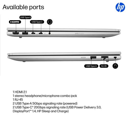 HP ProBook 4 G1i AI Intel Core Ultra 5 225U Laptop 40.6 cm (16") WUXGA 24 GB DDR5-SDRAM 512 GB SSD Wi-Fi 6E (802.11ax) Windows 11 Pro AI PC Silver