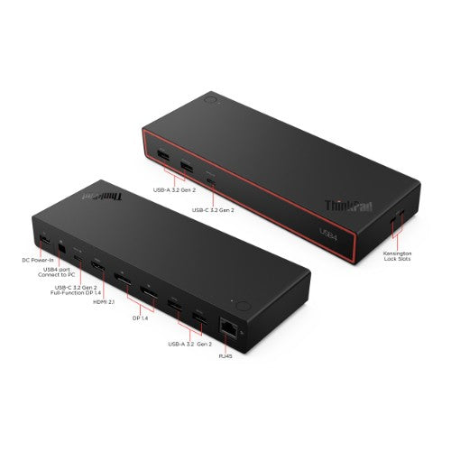 Lenovo 40BF0135UK laptop dock/port replicator Wired USB4 Black
