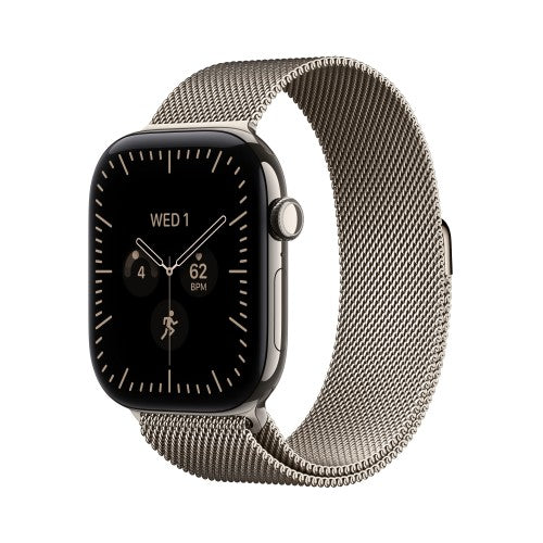 Apple Watch Series 12 GPS + Cellular 46mm Natural Titanium Case with Natural Milanese Loop - S/M