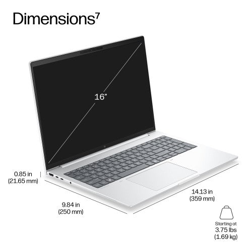 HP EliteBook 8 G2i 16 inch Notebook Next Gen AI PC Wolf Pro Security Edition Copilot+ PC Intel Core Ultra 5 335 Laptop 40.6 cm (16") WUXGA 32 GB LPDDR5x-SDRAM 512 GB SSD Wi-Fi 7 (802.11be) Windows 11 Pro Silver