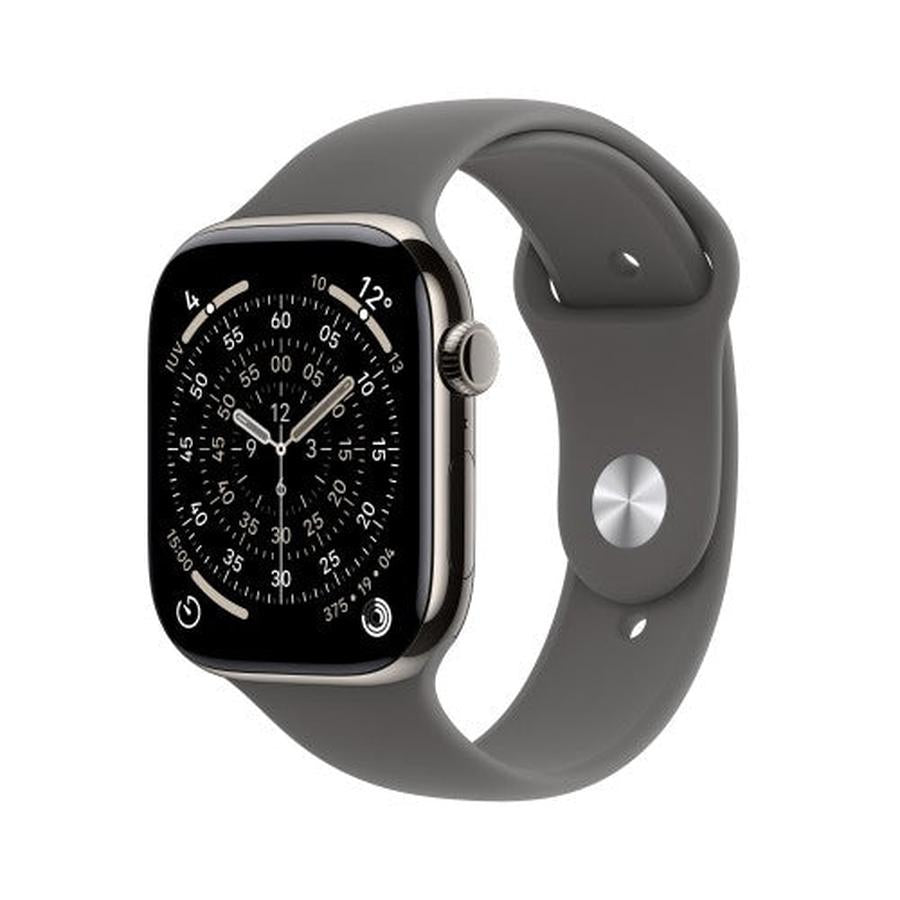 Apple Watch Series 11 GPS + Cellular 42mm Natural Titanium Case with Stone Grey Sport Band - M/L - GKN Direct