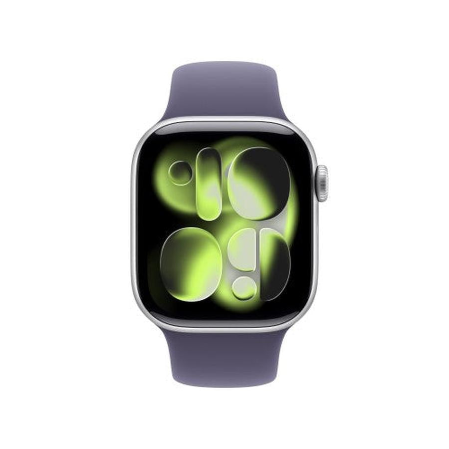 Apple Watch Series 11 GPS + Cellular 42mm Silver Aluminium Case with Purple Fog Sport Band - S/M - GKN Direct
