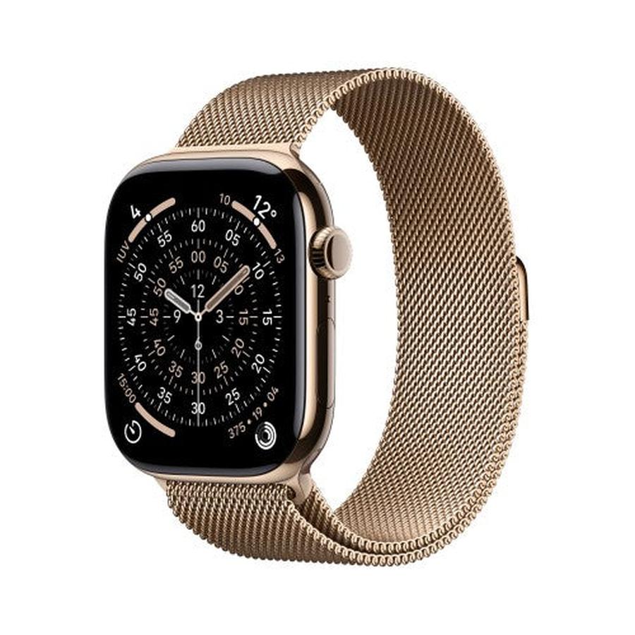 Apple Watch Series 11 GPS + Cellular 46mm Gold Titanium Case with Gold Milanese Loop - S/M - GKN Direct