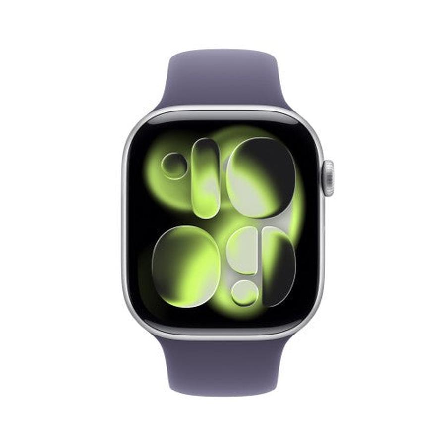 Apple Watch Series 11 GPS + Cellular 46mm Silver Aluminium Case with Purple Fog Sport Band - S/M - GKN Direct