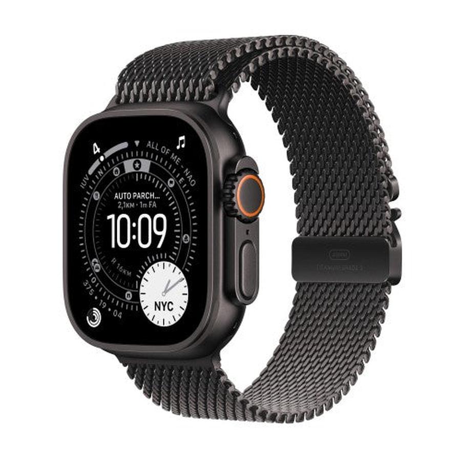 Apple Watch Ultra 3 GPS + Cellular 49mm Black Titanium Case with Black Titanium Milanese Loop - Small - GKN Direct