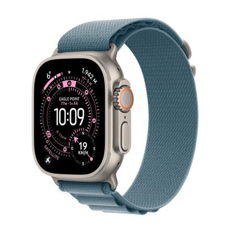 Apple Watch Ultra 3 GPS + Cellular 49mm Natural Titanium Case with Light Blue Alpine Loop - Large - GKN Direct