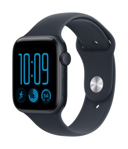 Apple Watch SE (3nd generation) SE 3 GPS 44mm Midnight Aluminium Case with Navy Blue Sport Band - M/L
