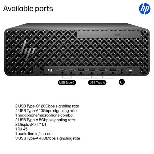 HP Z2 SFF G1i Wolf Pro Security Edition Intel Core Ultra 7 265 32 GB DDR5-SDRAM 1 TB SSD NVIDIA RTX Pro 2000 Blackwell Windows 11 Pro Workstation AI Workstation, AI PC Black
