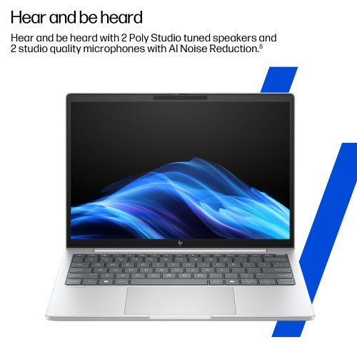 HP EliteBook 8 G1i AI PC Wolf Pro Security Edition Intel Core Ultra 7 255U Laptop 40.6 cm (16") WUXGA 24 GB DDR5-SDRAM 512 GB SSD Wi-Fi 6E (802.11ax) Windows 11 Pro Silver