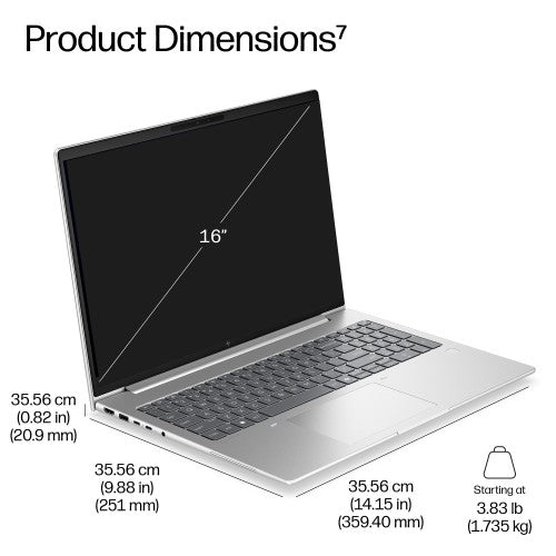 HP EB6G2I16AI U5 325 16 16GB/512 PC Intel Core Ultra 5 Laptop 40.6 cm (16") WUXGA DDR5-SDRAM 512 GB SSD Wi-Fi 7 (802.11be) Windows 11 Pro Silver