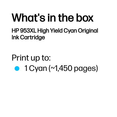 HP F6U16AE/953XL Ink cartridge cyan high-capacity, 1.45K pages 18ml for HP OfficeJet Pro 7700/8210/8710