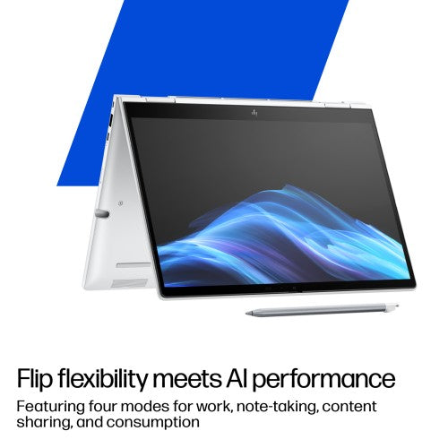 HP EliteBook 8 Flip G1i AI PC Wolf Pro Security Edition Intel Core Ultra 5 225U Hybrid (2-in-1) 33.8 cm (13.3") Touchscreen WUXGA 16 GB LPDDR5x-SDRAM 512 GB SSD Wi-Fi 7 (802.11be) Windows 11 Pro Silver