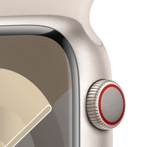 Apple Watch Series 9 GPS + Cellular 45mm Starlight Aluminium Case w/ Starlight Sport Band - M/L