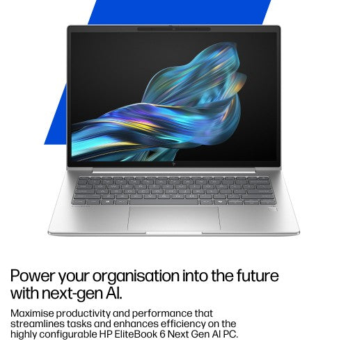 HP EliteBook 6 G1q Next Gen AI PC Copilot+ PC Snapdragon X1-26-100 Laptop 35.6 cm (14") WUXGA 16 GB LPDDR5x-SDRAM 512 GB SSD Wi-Fi 6E (802.11ax) Windows 11 Pro Silver