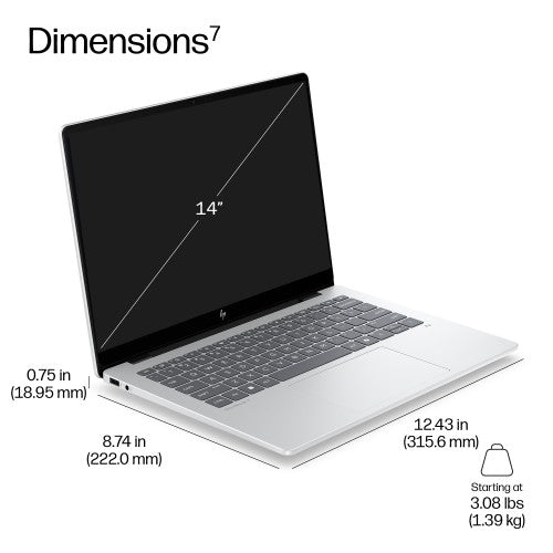 HP EliteBook 8 G2i 14 inch Notebook Next Gen AI PC Wolf Pro Security Edition Copilot+ PC Intel Core Ultra 7 Laptop 35.6 cm (14") WUXGA 16 GB DDR5-SDRAM 512 GB SSD Wi-Fi 7 (802.11be) Windows 11 Pro Silver