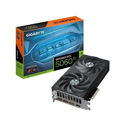 GIGABYTE GeForce RTX 5060 Ti EAGLE OC 8G Graphics Card - 8GB GDDR7, 128bit, PCI-E 5.0, 2617MHz Core Clock, 3 x DisplayPort, 1 x HDMI, GV-N506TEAGLE OC-8GD - GKN Direct