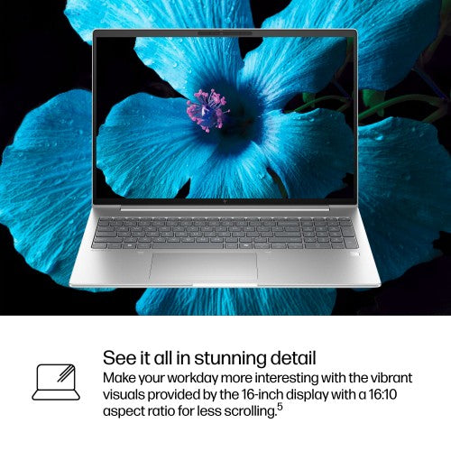 HP EliteBook 6 G1iR Intel Core 5 120U Laptop 40.6 cm (16") WUXGA 16 GB DDR5-SDRAM 512 GB SSD Wi-Fi 6E (802.11ax) Windows 11 Pro Silver