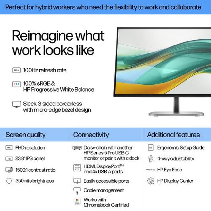 HP Series 5 Pro 23.8 inch FHD Monitor - 524pf - GKN Direct