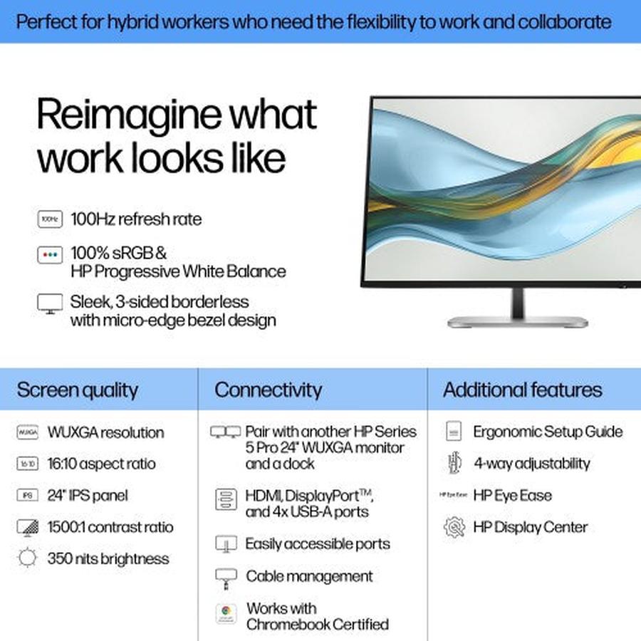 HP Series 5 Pro 24 inch WUXGA Monitor - 524pn - GKN Direct