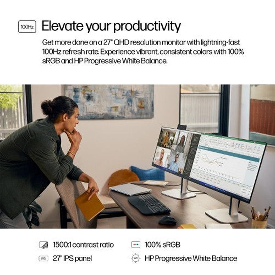 HP Series 5 Pro 27 inch QHD Monitor - 527pq - GKN Direct