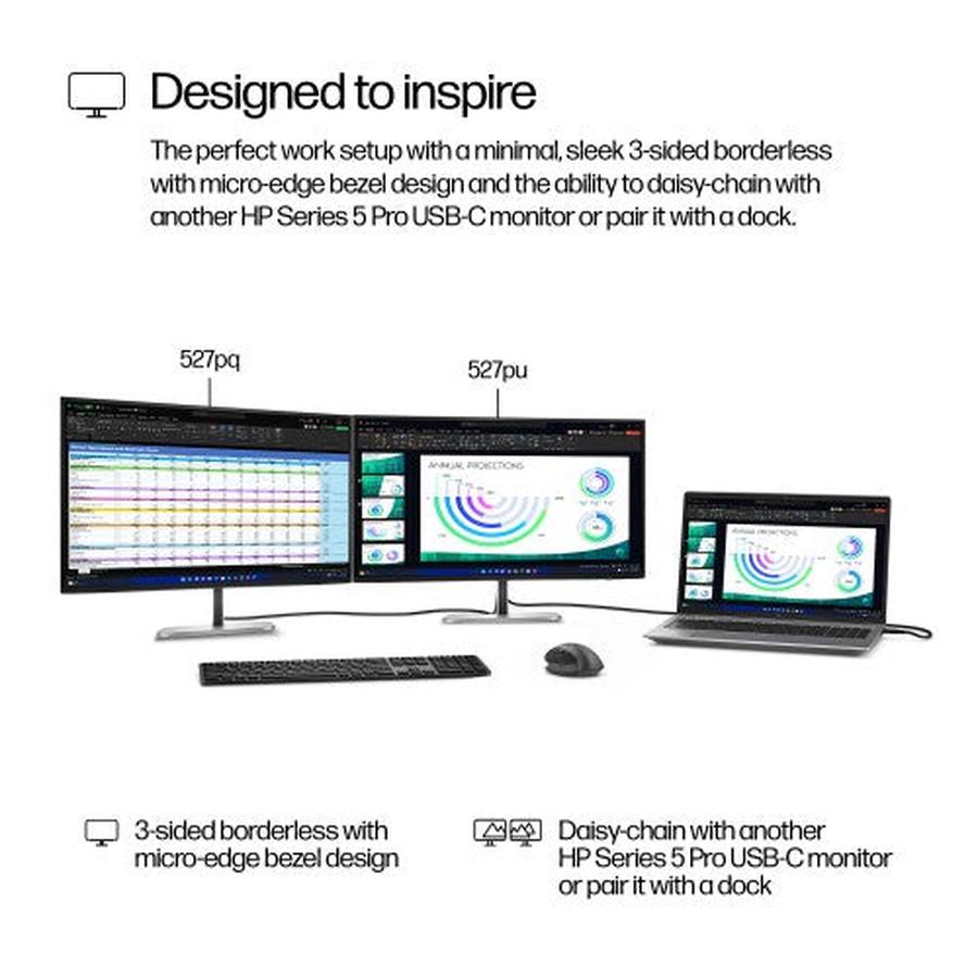 HP Series 5 Pro 27 inch QHD Monitor - 527pq - GKN Direct