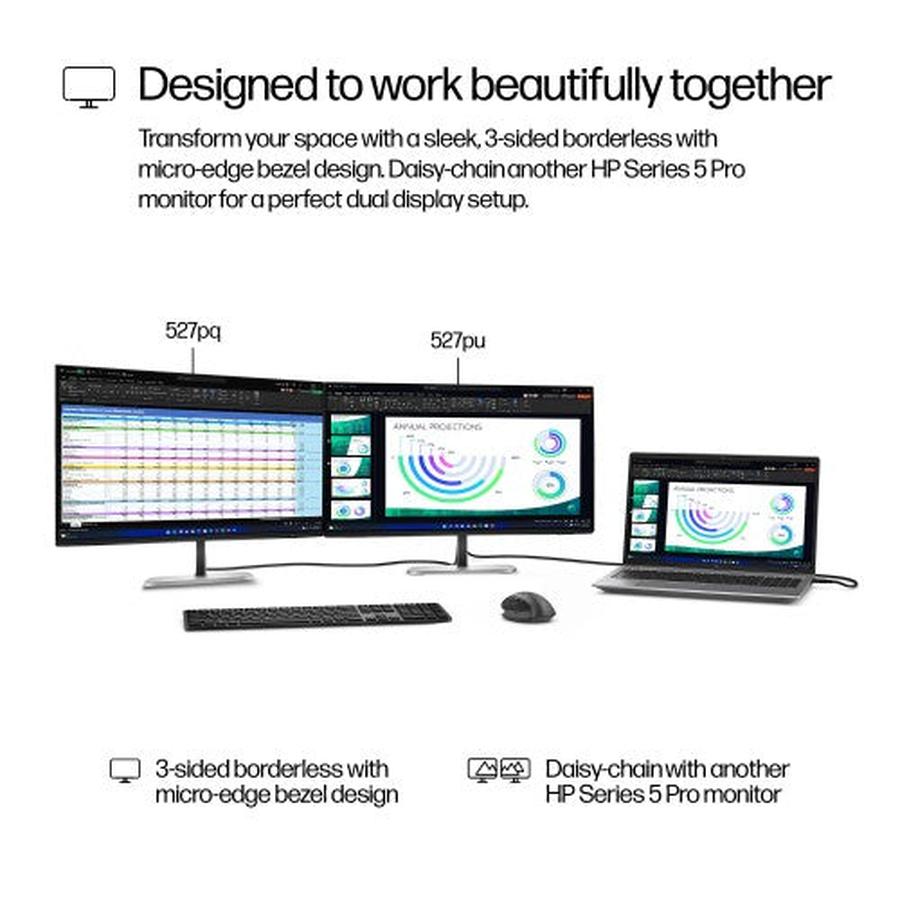 HP Series 5 Pro 27 inch QHD USB-C Monitor - 527pu - GKN Direct