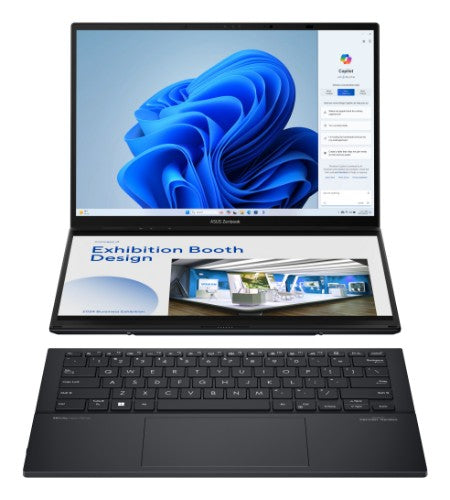 ASUS Zenbook Duo UX8406CA-QL289W Intel Core Ultra 9 285H Hybrid (2-in-1) 35.6 cm (14") Touchscreen WUXGA 32 GB LPDDR5x-SDRAM 2 TB SSD Wi-Fi 7 (802.11be) Windows 11 Home Grey