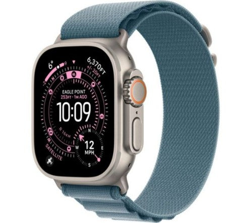 Apple Watch Ultra 3 GPS + Cellular 49mm Natural Titanium Case with Light Blue Alpine Loop - Medium