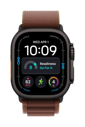 Apple Watch Ultra 4 GPS + Cellular 49mm Black Titanium Case with Burgundy Alpine Loop - L