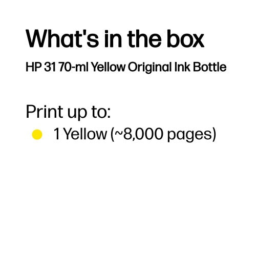 HP 1VU28AE/31 Ink bottle yellow, 8K pages 70ml for HP Smart Tank Plus 555/Wireless 455/670/7005